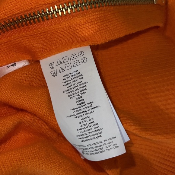 Michael Kors Size XS Orange Cold Shoulder Sweater - Picture 13 of 15